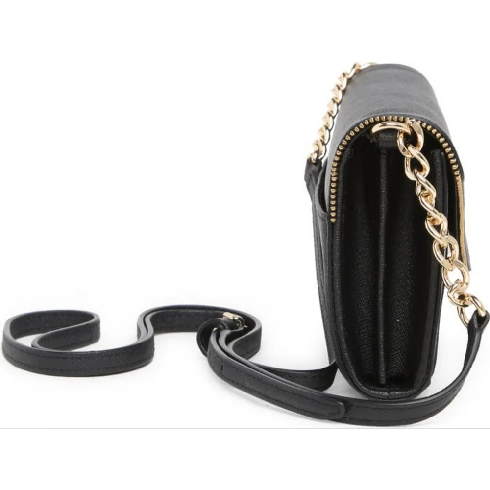 Rebecca Minkoff Black Envelope Crossbody with Gold Chain - Picture 4 of 12